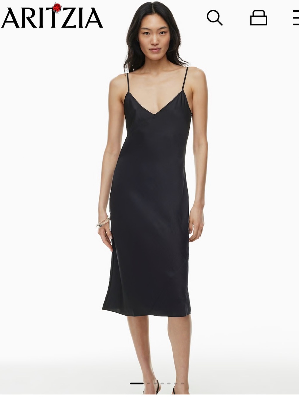 Aritzia Wilfred Only Slip Satin Midi Dress